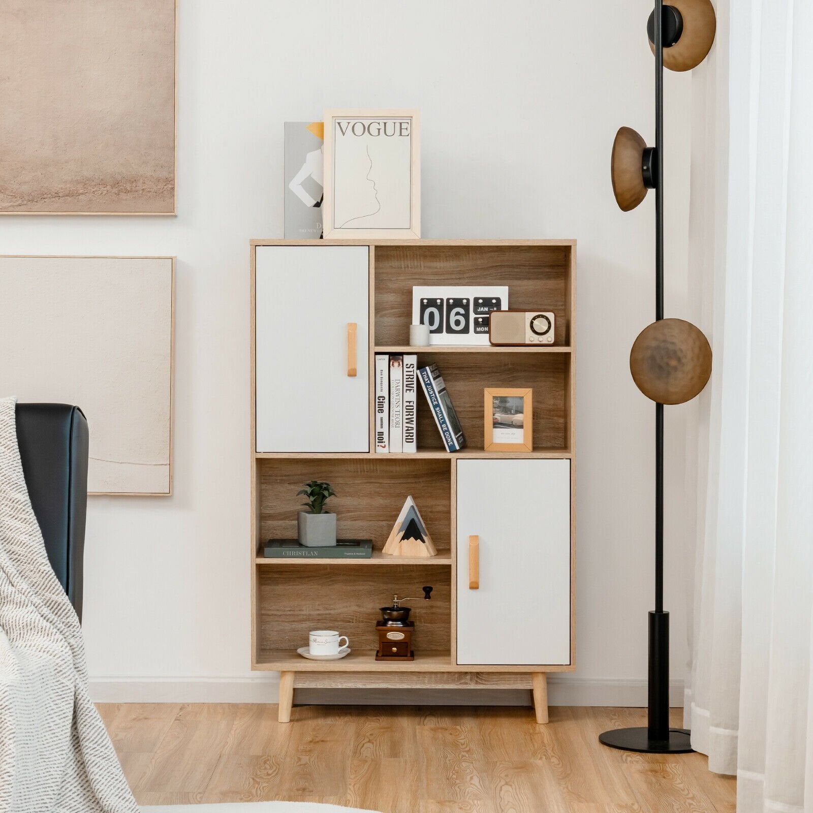 Sideboard Storage Cabinet with Door Shelf, White Cabinets & Chests   at Gallery Canada