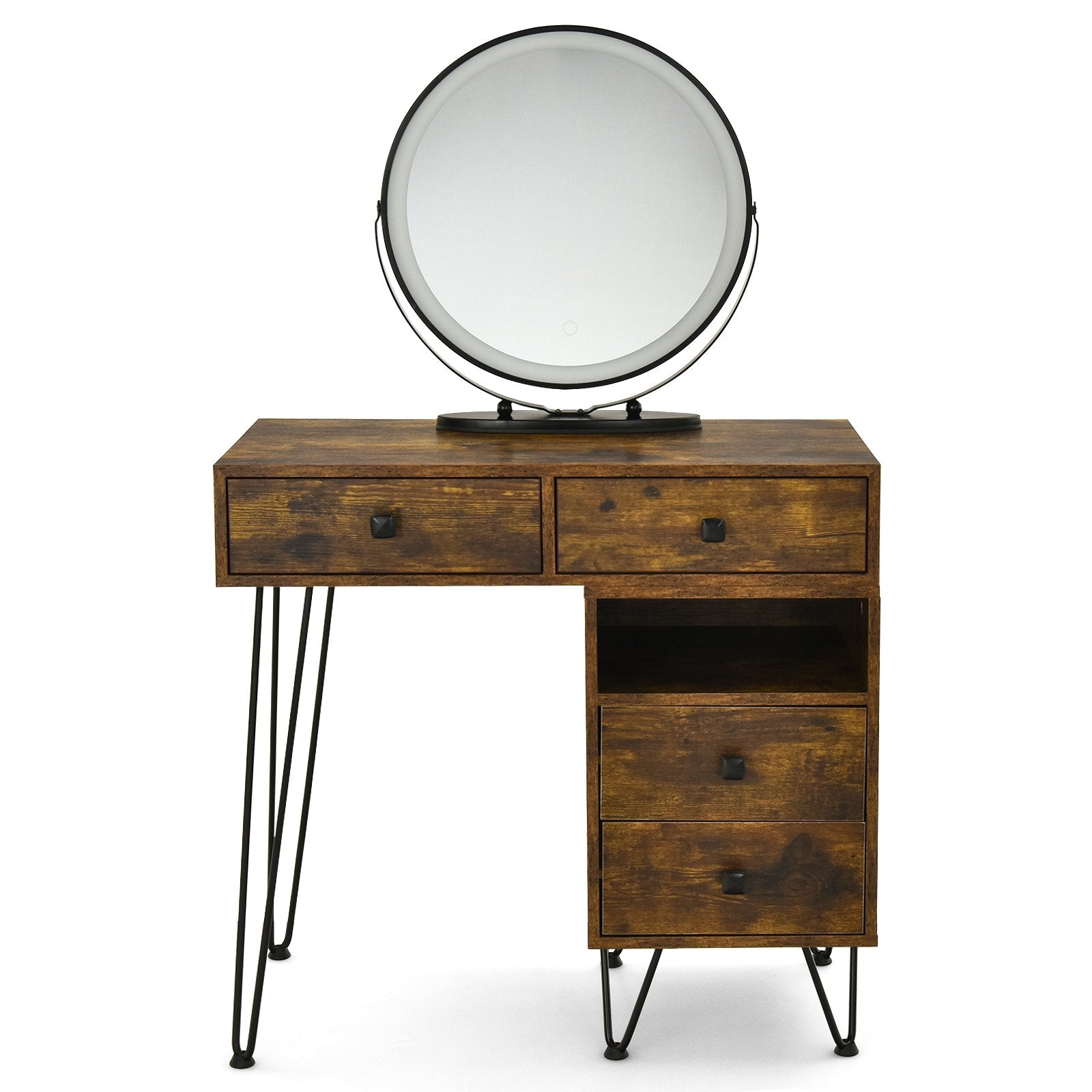 Modern Dressing Table with Storage Cabinet, Rustic Brown Makeup Vanities   at Gallery Canada