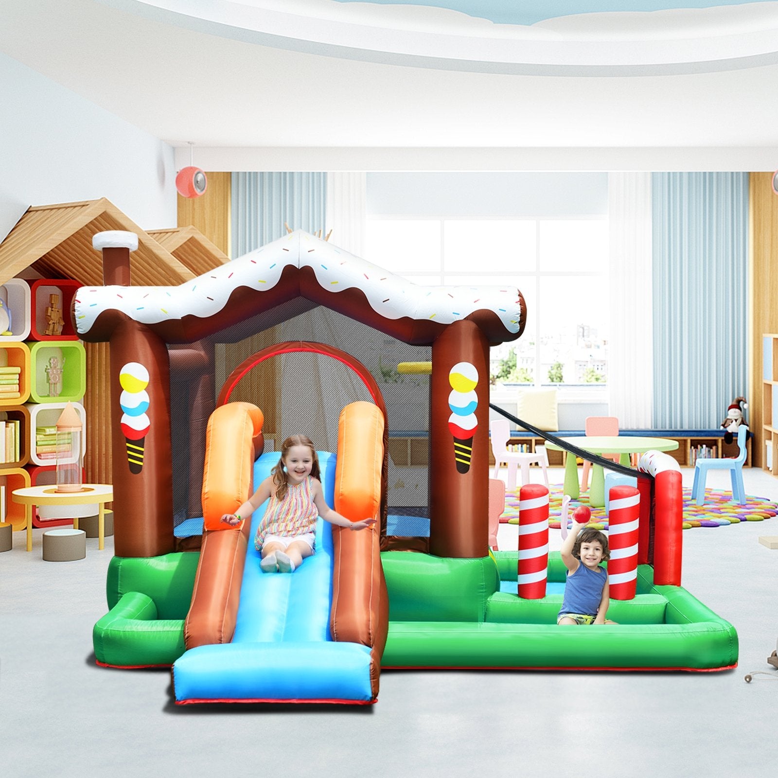 Kids Inflatable Bounce House Jumping Castle Slide Climber Bouncer Without Blower Bounce House   at Gallery Canada