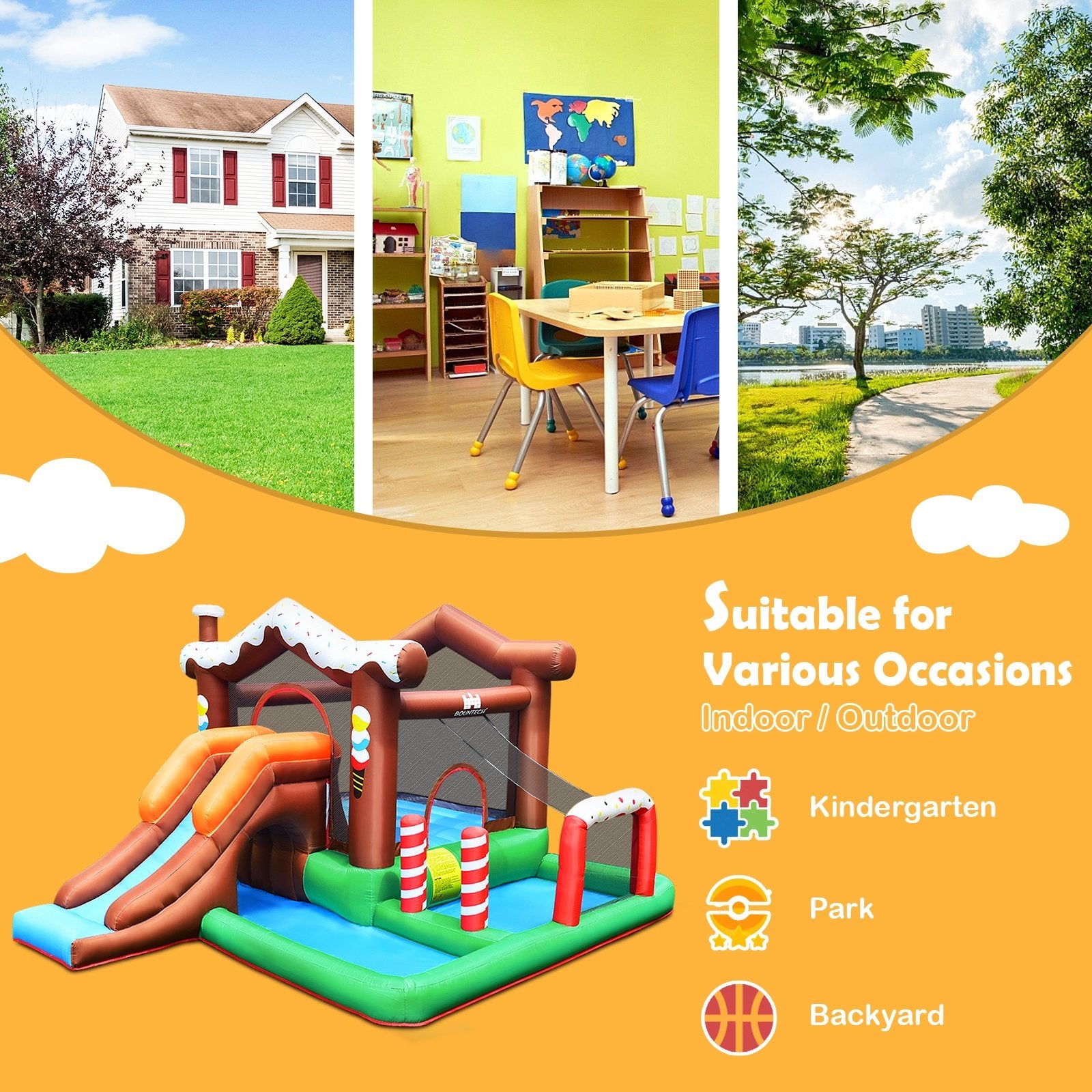 Kids Inflatable Bounce House Jumping Castle Slide Climber Bouncer Without Blower Bounce House   at Gallery Canada