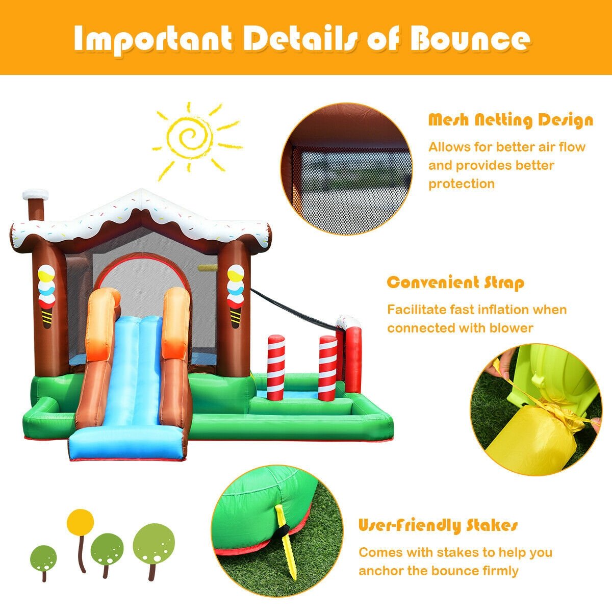 Kids Inflatable Bounce House Jumping Castle Slide Climber Bouncer Without Blower Bounce House   at Gallery Canada