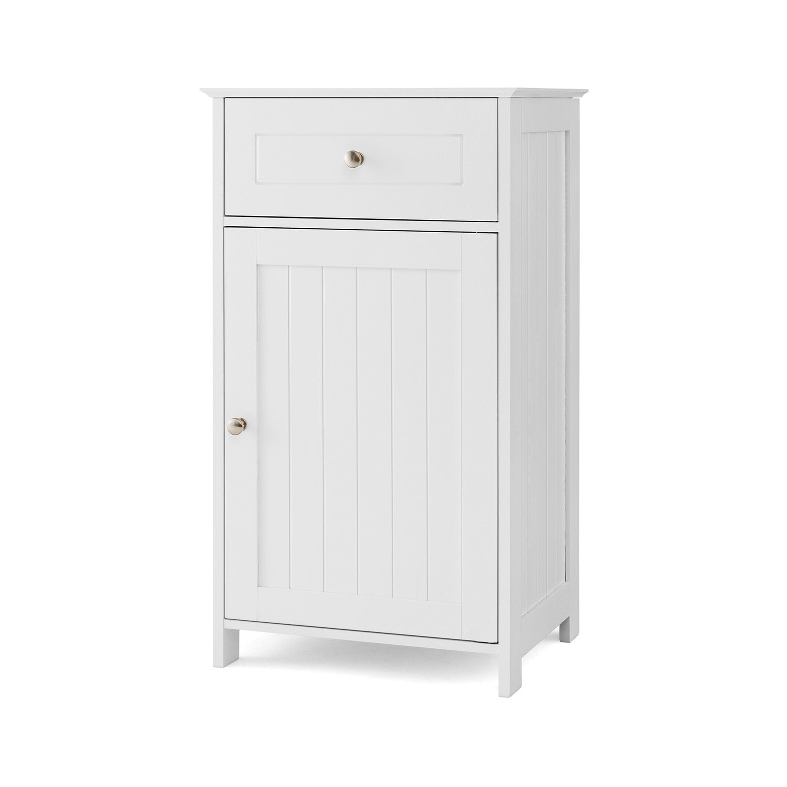 Single Door Bathroom Cabinet with Adjustable Shelf and Drawer, White Floor Cabinets   at Gallery Canada