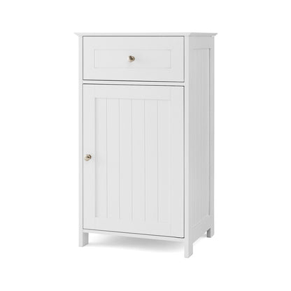 Single Door Bathroom Cabinet with Adjustable Shelf and Drawer, White - Gallery Canada