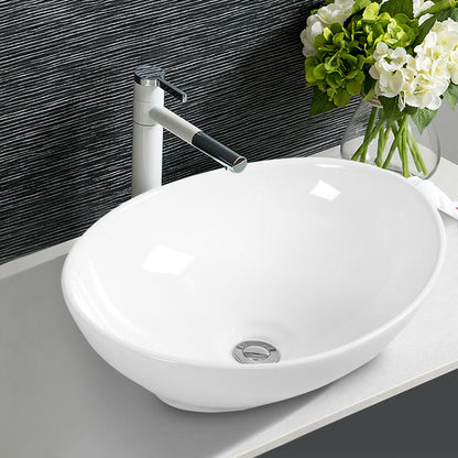 Oval Bathroom Basin Ceramic Vessel Sink, White Bathroom Sinks   at Gallery Canada