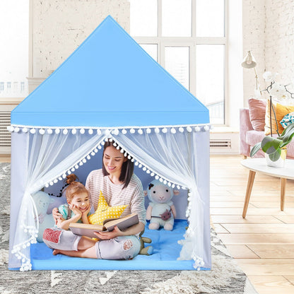 Kids Play Tent Large Playhouse Children Play Castle Fairy Tent Gift with Mat, Blue Play Tents & Playhouse   at Gallery Canada