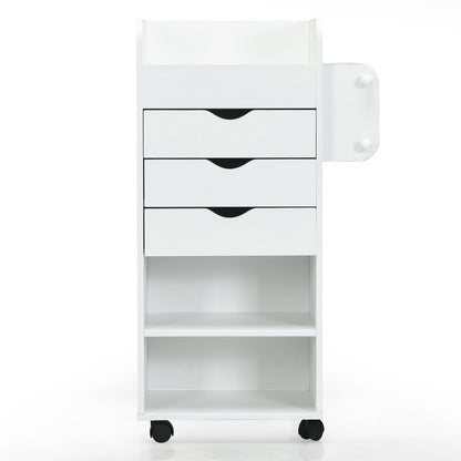 Wooden Utility Rolling Craft Storage Cart, White File Cabinets   at Gallery Canada