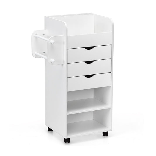 Wooden Utility Rolling Craft Storage Cart, White File Cabinets   at Gallery Canada