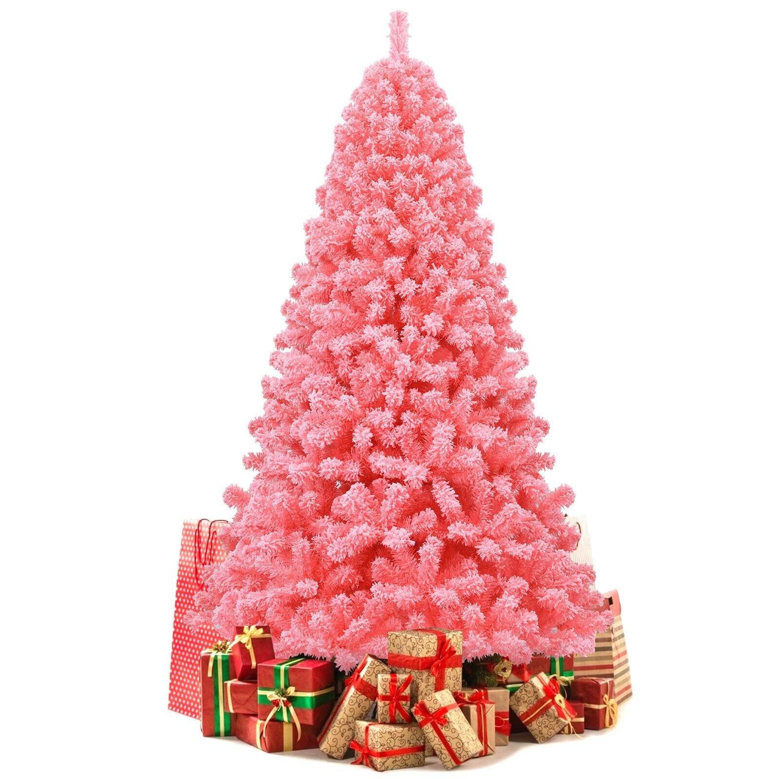 Pink Christmas Tree with Snow Flocked PVC Tips and Metal Stand-7.5 ft, Pink Christmas Tree   at Gallery Canada