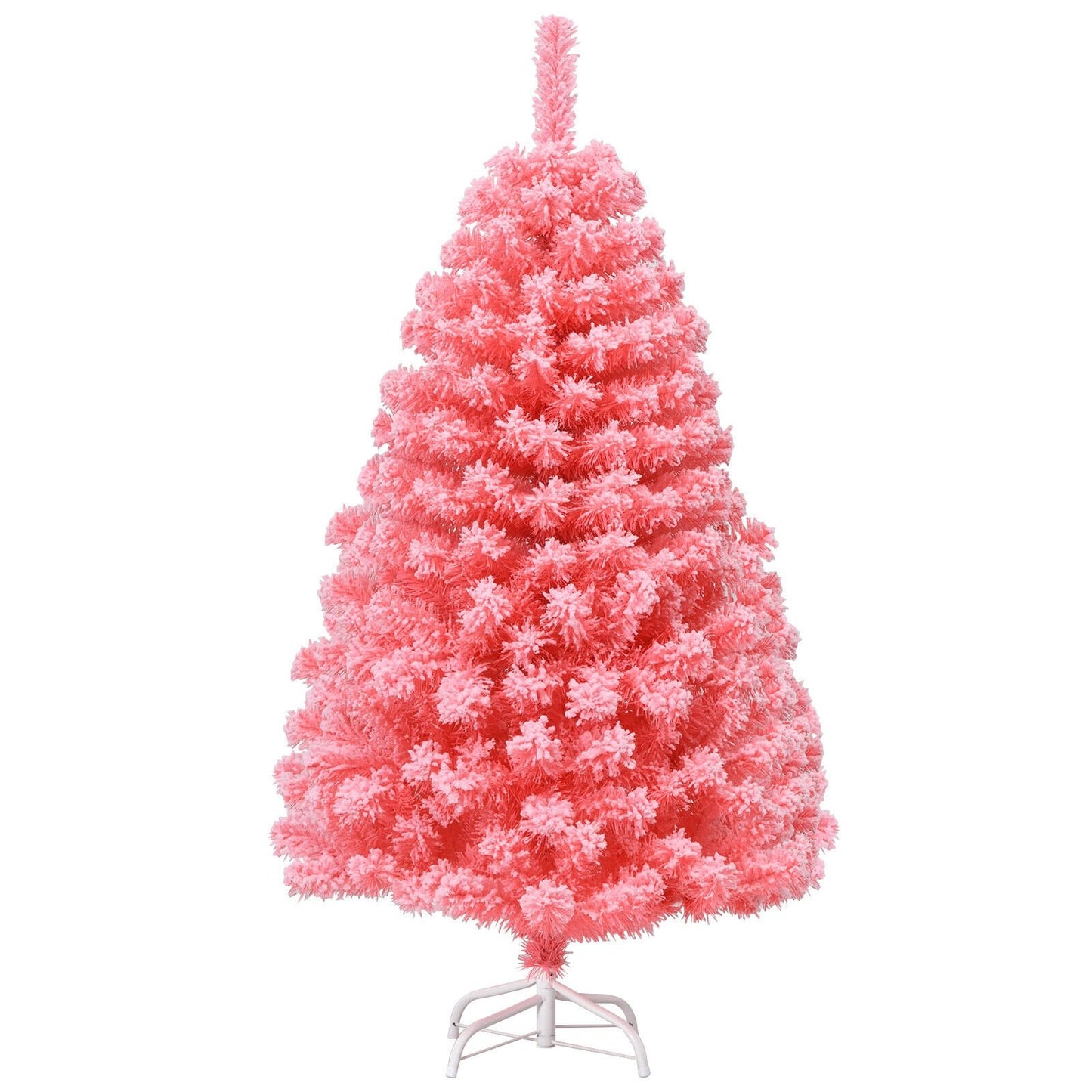 Pink Christmas Tree with Snow Flocked PVC Tips and Metal Stand-4.5 ft, Pink Christmas Tree   at Gallery Canada