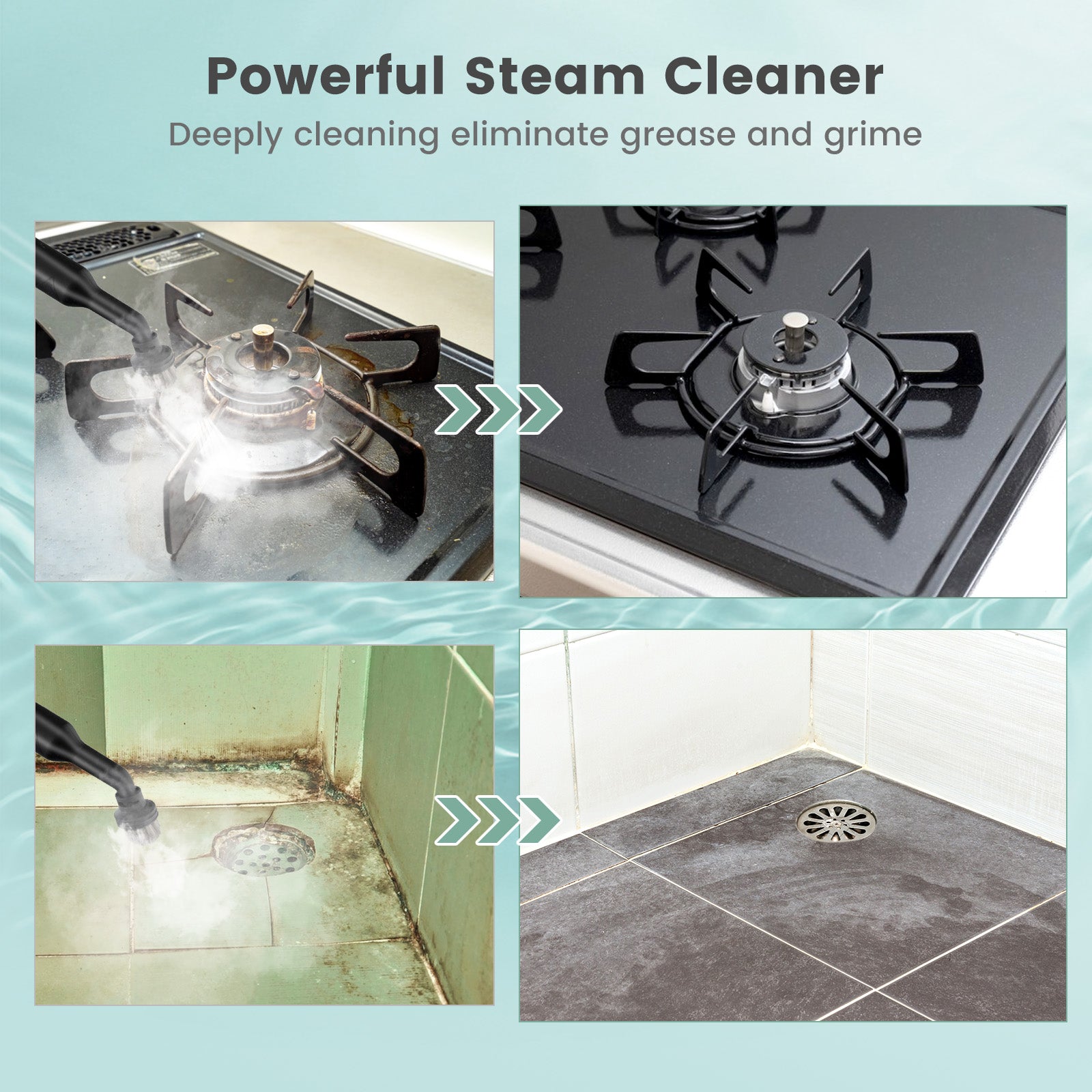 1400W Handheld Steam Cleaner with 14-Piece Accessory Kit and Child Lock, Green Vacuums & Cleaners at Gallery Canada