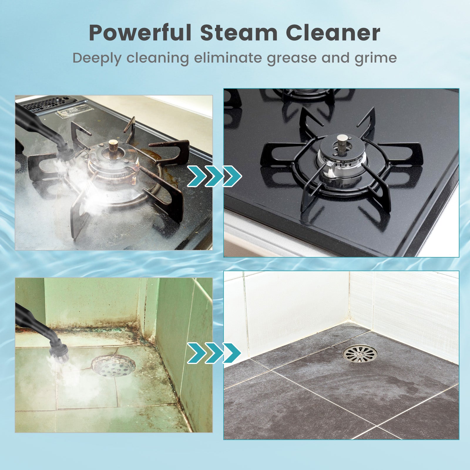 1400W Handheld Steam Cleaner with 14-Piece Accessory Kit and Child Lock, Blue Vacuums & Cleaners at Gallery Canada