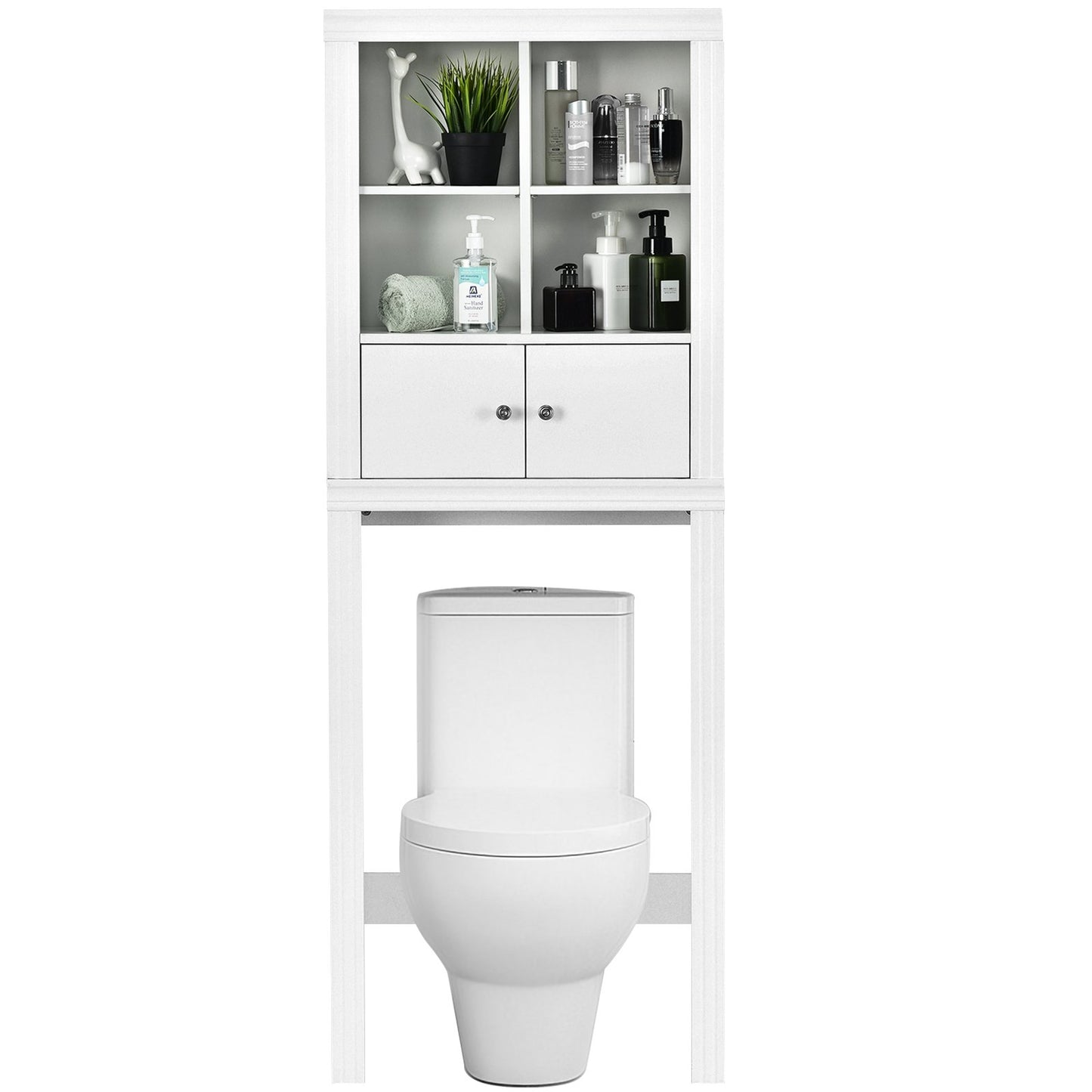 Over the Toilet Storage Cabinet with 4 Open Compartments, White Bathroom Etagere   at Gallery Canada