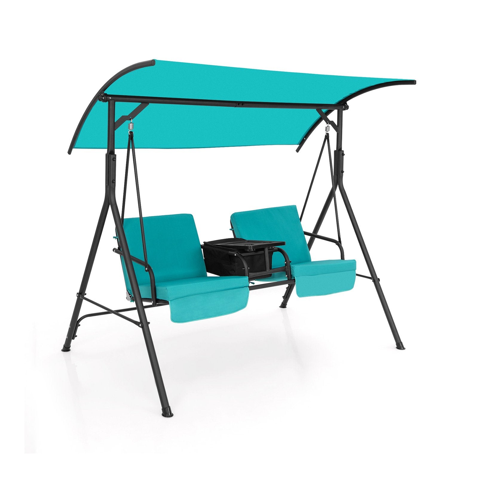 Porch Swing Chair with Adjustable Canopy, Turquoise Porch Swings   at Gallery Canada