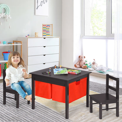 2-in-1 Kids Double-sided Activity Building Block Table with Drawers, Brown Kids Table & Chair Sets   at Gallery Canada