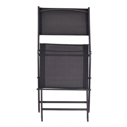 Set of 4 Outdoor Patio Folding Chairs, Black Patio Dining Chairs   at Gallery Canada