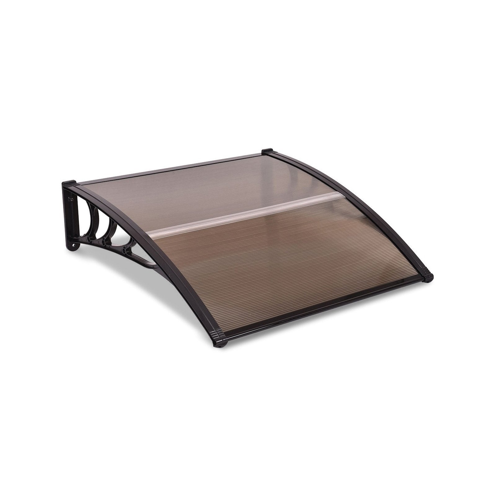 40 x 40 Inch Outdoor Polycarbonate Front Door Window Awning Canopy, Brown Outdoor Shades   at Gallery Canada