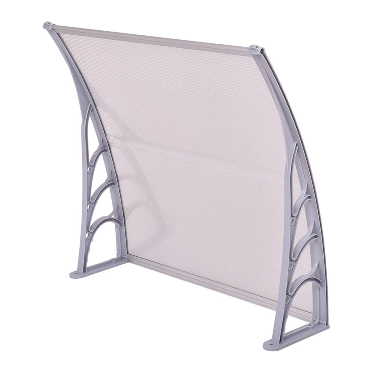 40 x 40 Inch Outdoor Polycarbonate Front Door Window Awning Canopy, Gray Outdoor Shades   at Gallery Canada