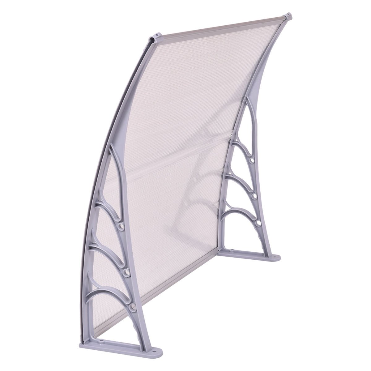 40 x 40 Inch Outdoor Polycarbonate Front Door Window Awning Canopy, Gray Outdoor Shades   at Gallery Canada