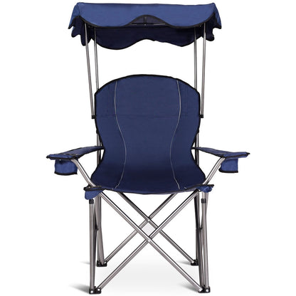 Portable Folding Beach Canopy Chair with Cup Holders, Blue Camping Furniture   at Gallery Canada