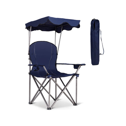 Portable Folding Beach Canopy Chair with Cup Holders, Blue Camping Furniture   at Gallery Canada