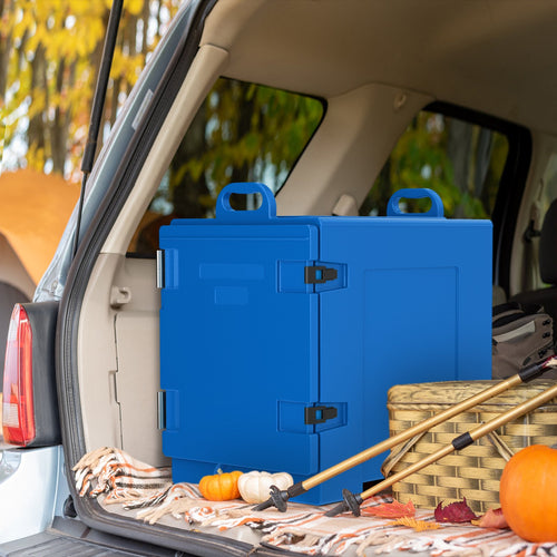 81 Quart Capacity End-loading Insulated Food Pan Carrier with Handles, Navy