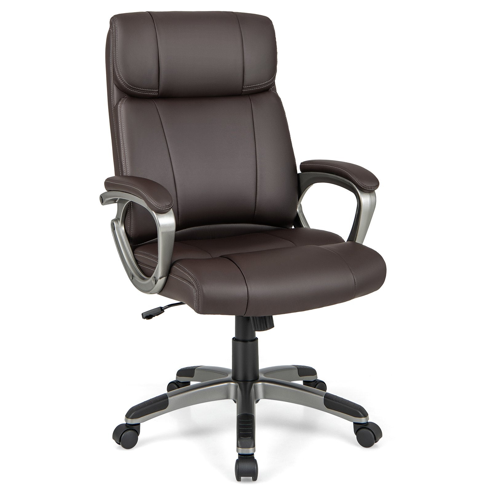 Swivel Ergonomic Office Chair Computer Desk Chair with Wheels, Brown Executive Chairs   at Gallery Canada