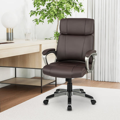 Swivel Ergonomic Office Chair Computer Desk Chair with Wheels, Brown Executive Chairs   at Gallery Canada