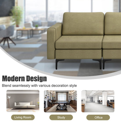 Convertible Leather Sofa Couch with Magazine Pockets 3-Seat with 2 USB Port, Green Sofas & Loveseats   at Gallery Canada