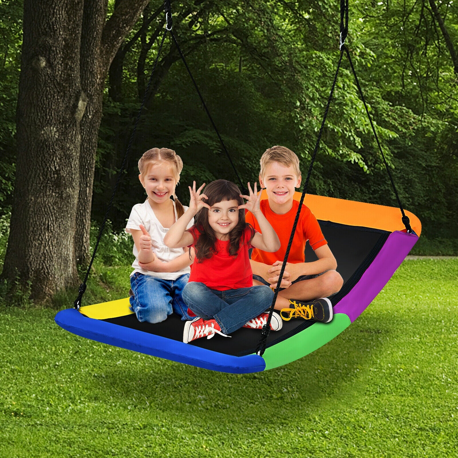 700lb Giant 60 Inch Platform Tree Swing for Kids and Adults, Multicolor Swing & Playsets at Gallery Canada