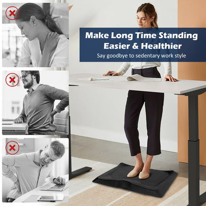 Portable Anti-Fatigue Standing Mat with Massage Point and Diverse Terrain for Office and Home, Black Sport Equipments   at Gallery Canada