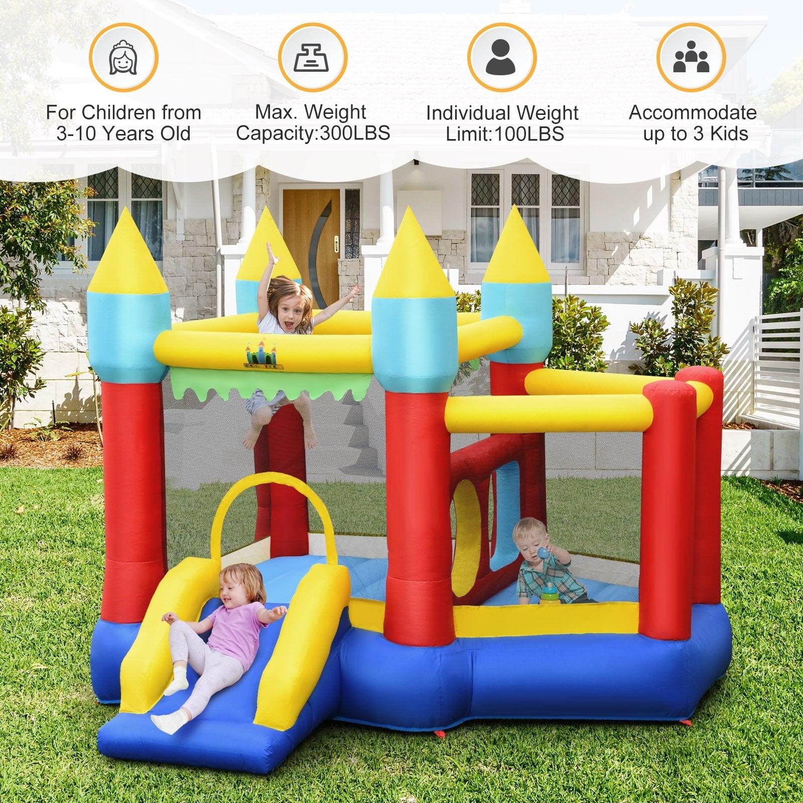 Kid's Inflatable Bouncer with Jumping Area and 480W Blower Bounce House   at Gallery Canada