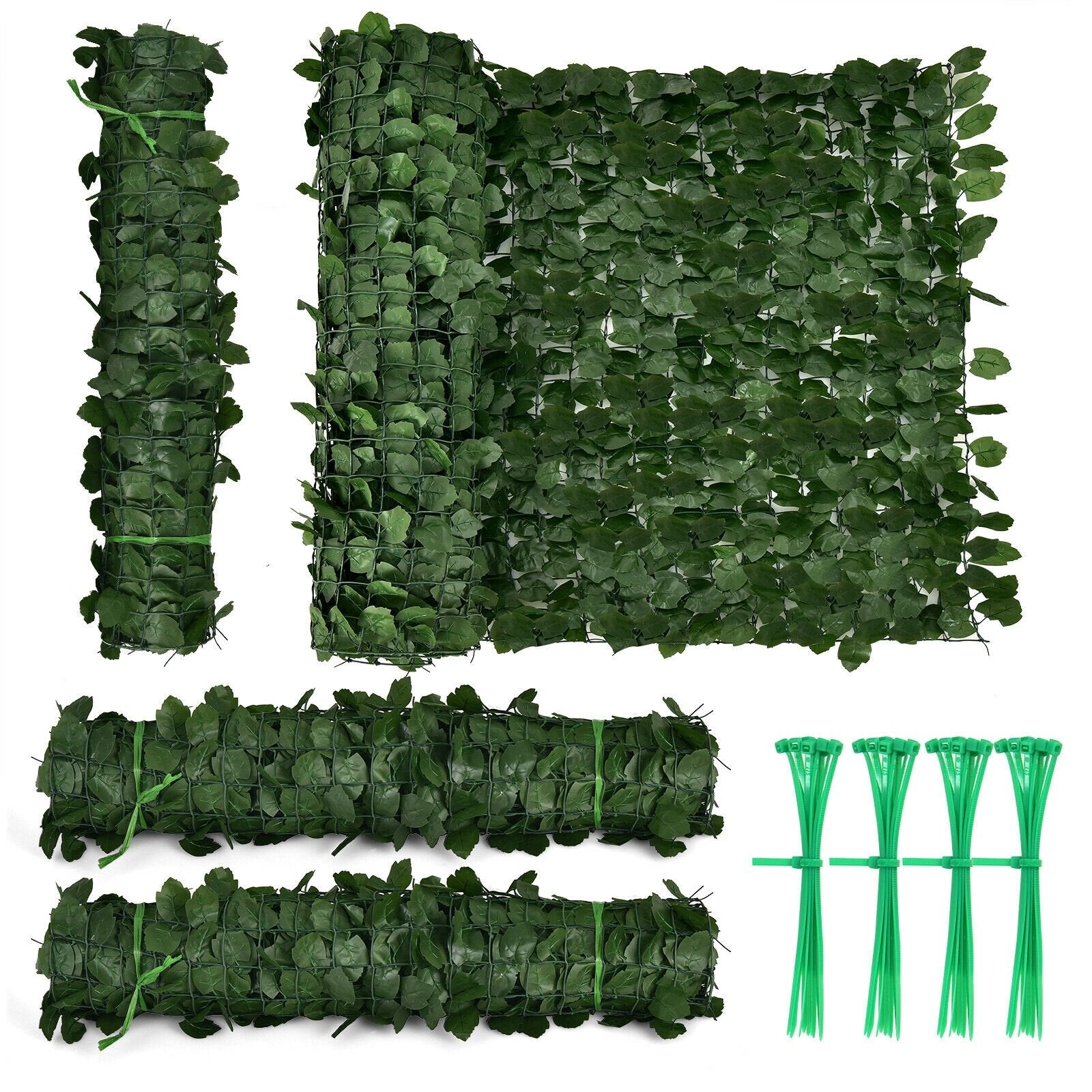 4 Pieces 118 x 39 Inch Artificial Ivy Privacy Fence Screen for Fence Decor, Green Decorative Fencing & Flooring   at Gallery Canada