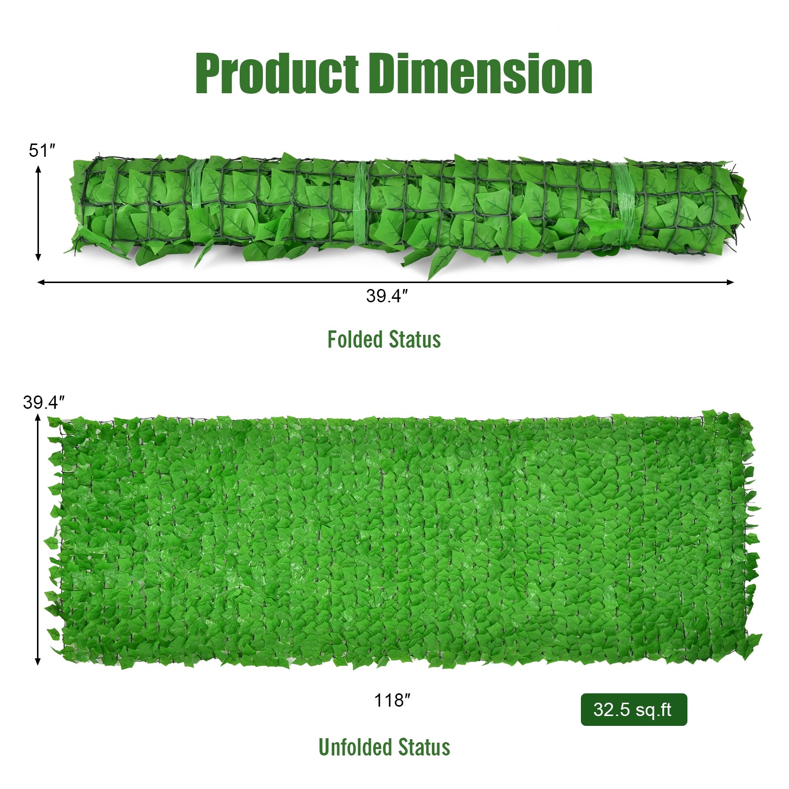 118 x 39 Inch Artificial Ivy Privacy Fence for Fence and Vine Decor, Light Green Decorative Fencing & Flooring at Gallery Canada