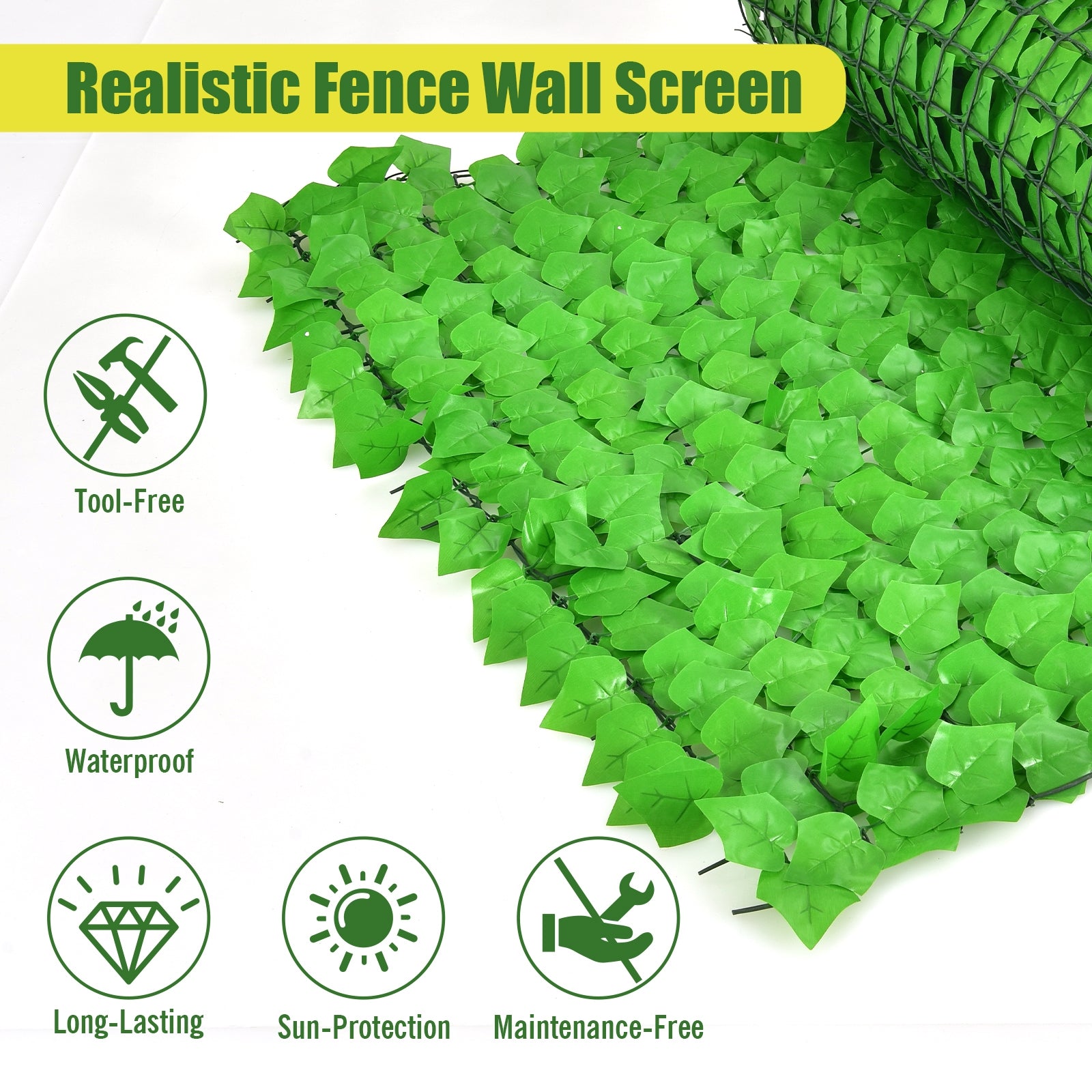 118 x 39 Inch Artificial Ivy Privacy Fence for Fence and Vine Decor, Light Green Decorative Fencing & Flooring at Gallery Canada
