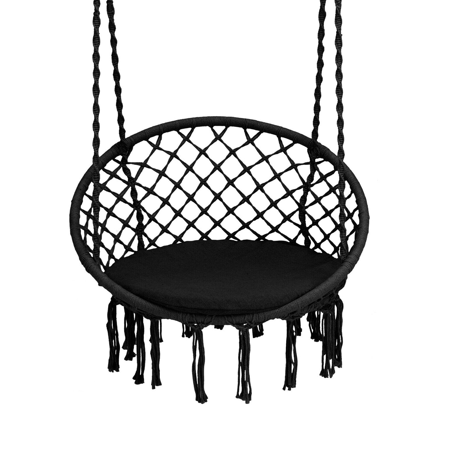 Cushioned Hammock Swing Chair with Hanging Kit, Black - Gallery Canada