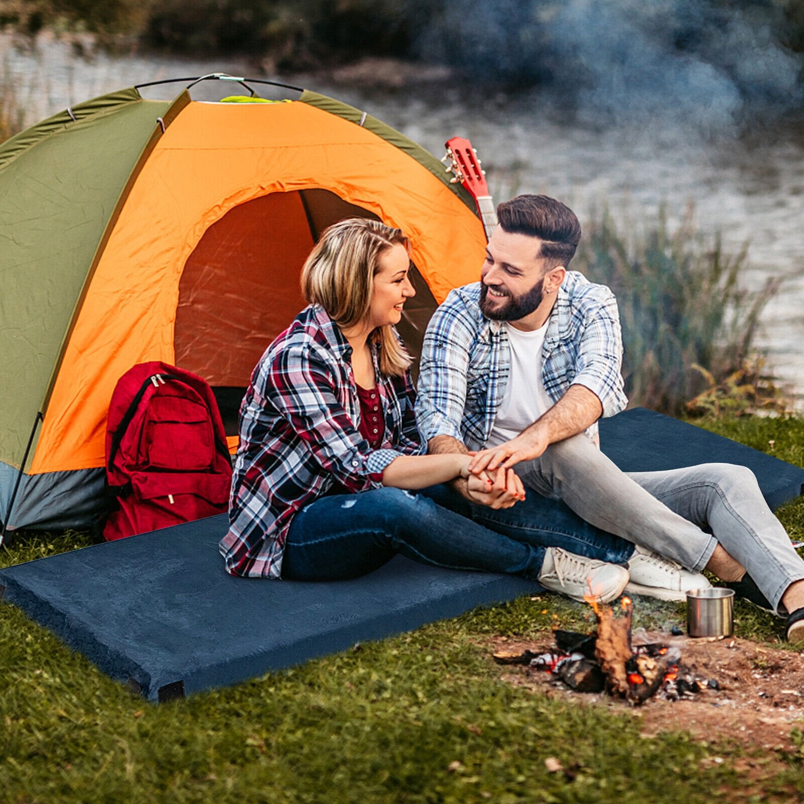 Lightweight Portable Memory Camping Mattress, Black Air Mattresses & Sleeping Bags   at Gallery Canada