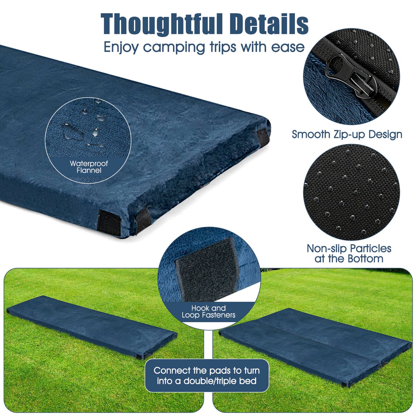 Lightweight Portable Memory Camping Mattress, Black Air Mattresses & Sleeping Bags   at Gallery Canada