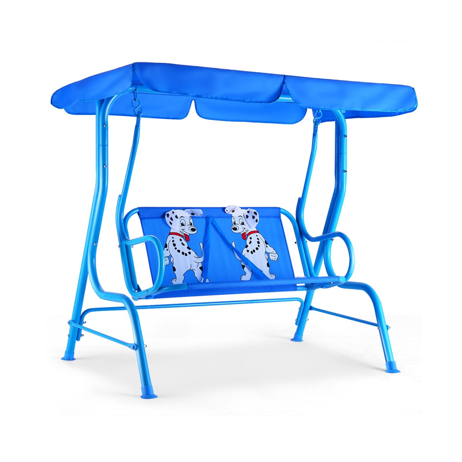 Outdoor Kids Patio Swing Bench with Canopy 2 Seats, Blue Porch Swings   at Gallery Canada