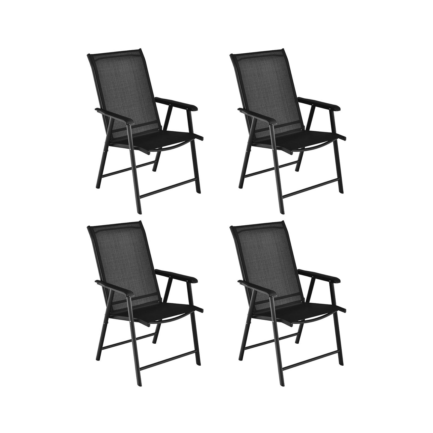 4-Pack Patio Folding Chairs Portable for Outdoor Camping, Black Patio Dining Chairs   at Gallery Canada