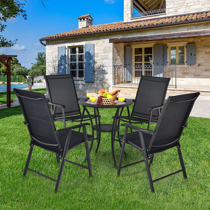 4-Pack Patio Folding Chairs Portable for Outdoor Camping, Black Patio Dining Chairs   at Gallery Canada