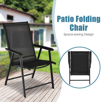 4-Pack Patio Folding Chairs Portable for Outdoor Camping, Black Patio Dining Chairs   at Gallery Canada