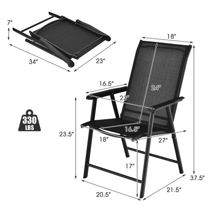 4-Pack Patio Folding Chairs Portable for Outdoor Camping, Black Patio Dining Chairs   at Gallery Canada