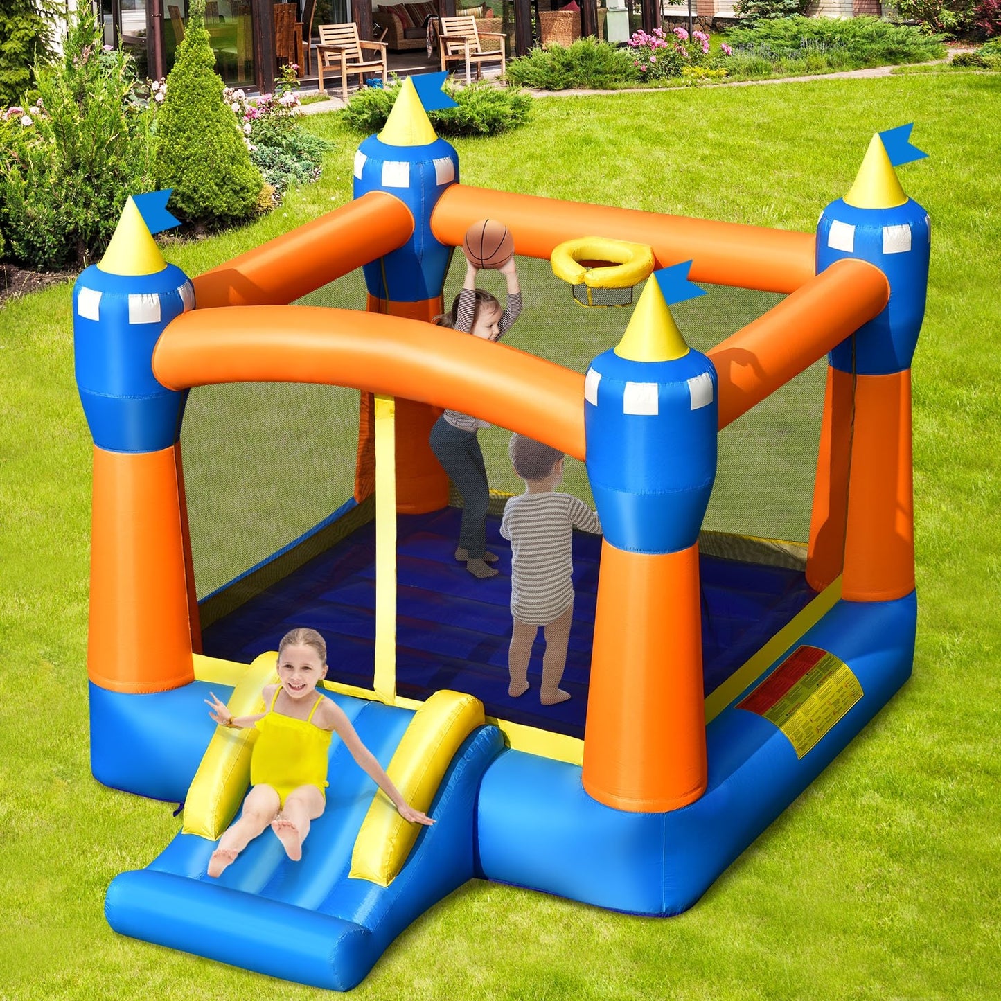 Kids Inflatable Bounce House Magic Castle with Large Jumping Area without Blower Bounce House   at Gallery Canada