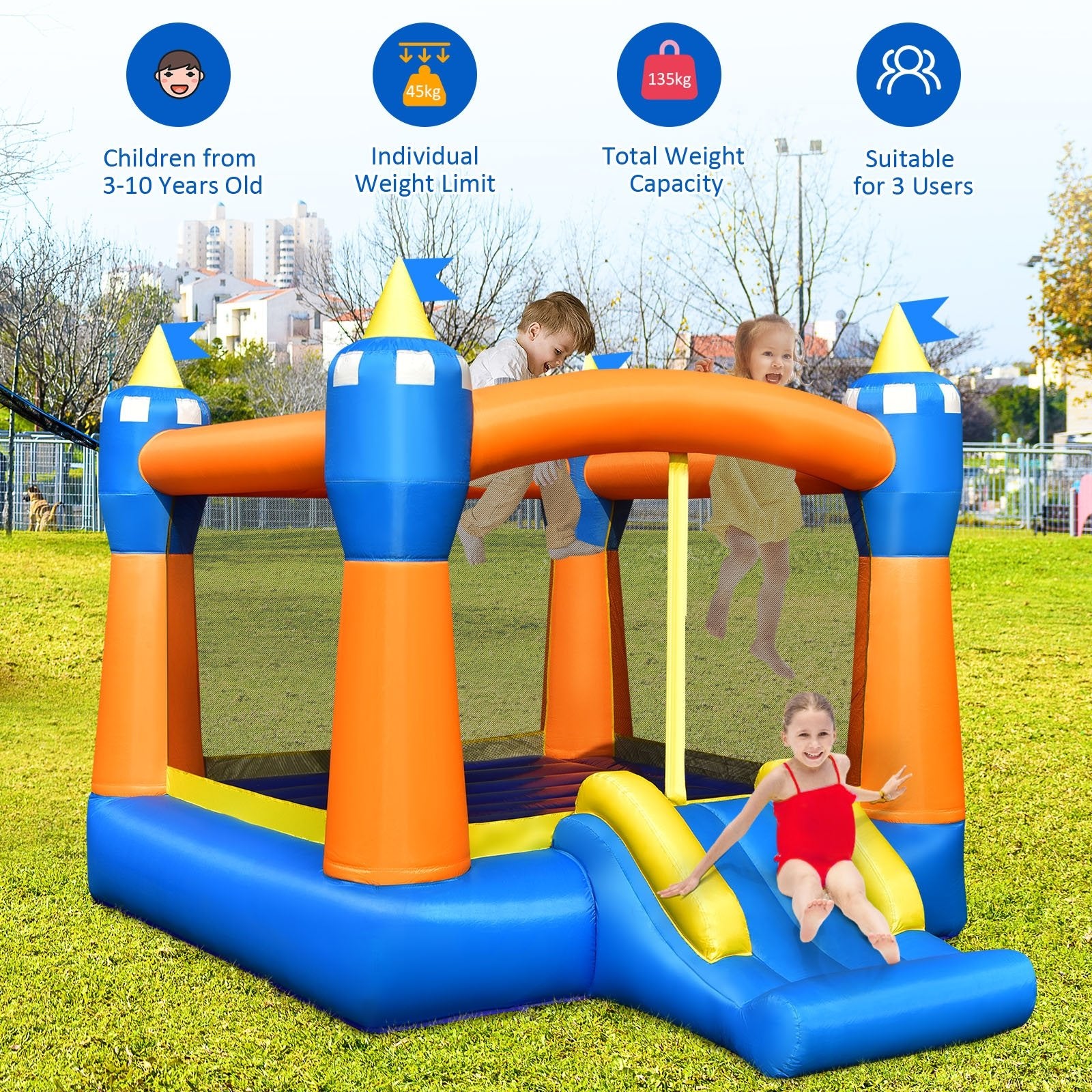 Kids Inflatable Bounce House Magic Castle with Large Jumping Area without Blower Bounce House   at Gallery Canada