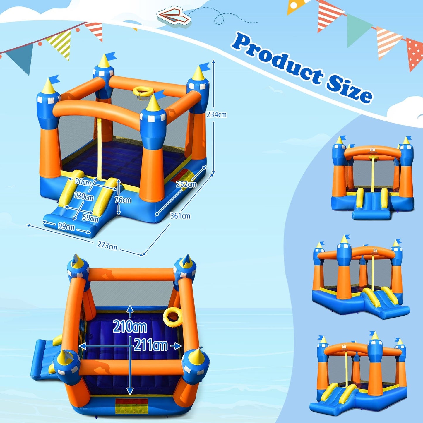 Kids Inflatable Bounce House Magic Castle with Large Jumping Area without Blower Bounce House   at Gallery Canada