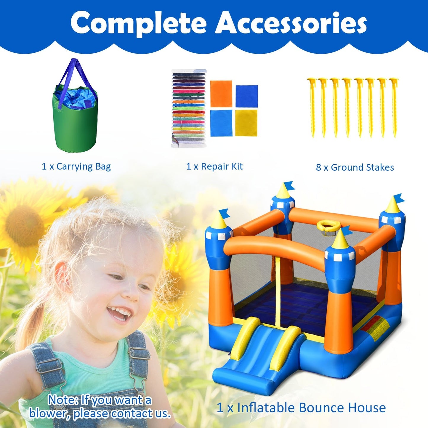 Kids Inflatable Bounce House Magic Castle with Large Jumping Area without Blower Bounce House   at Gallery Canada