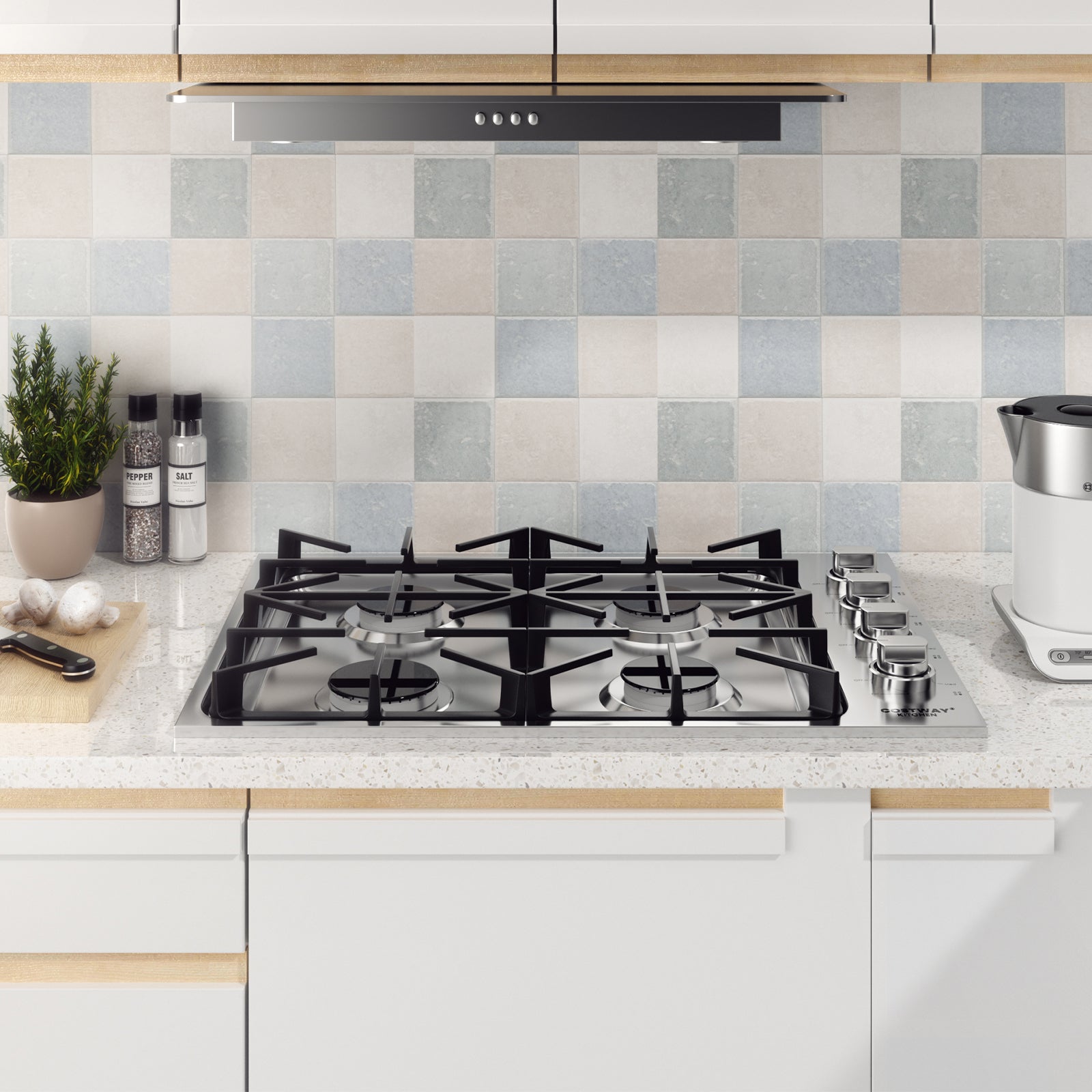 30/36 Inch Gas Cooktop with 4/6 Powerful Burners and ABS Knobs-30 inches, Silver Food Warmers & Burners at Gallery Canada