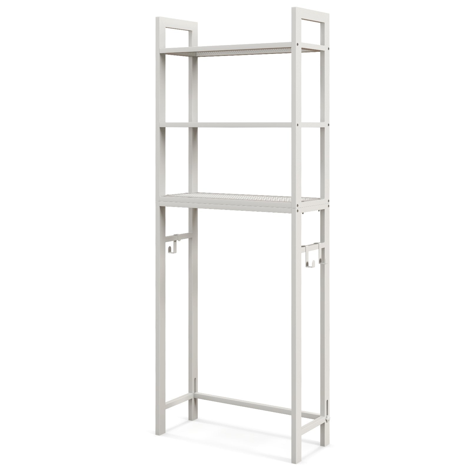 Over-The-Toilet Storage Shelf Space Saving Metal Bathroom Organizer Hooks, White Bathroom Etagere   at Gallery Canada