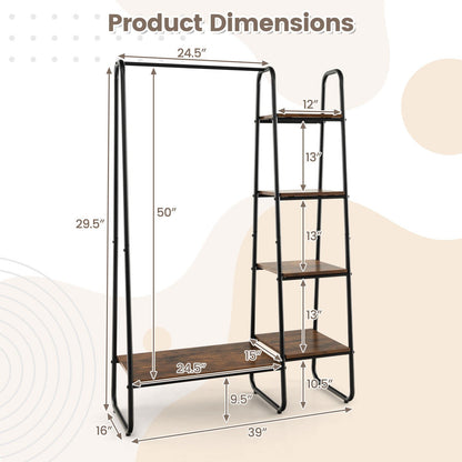 Clothes Rack Free Standing Storage Tower with Metal Frame, Black Clothing & Closet Storage   at Gallery Canada