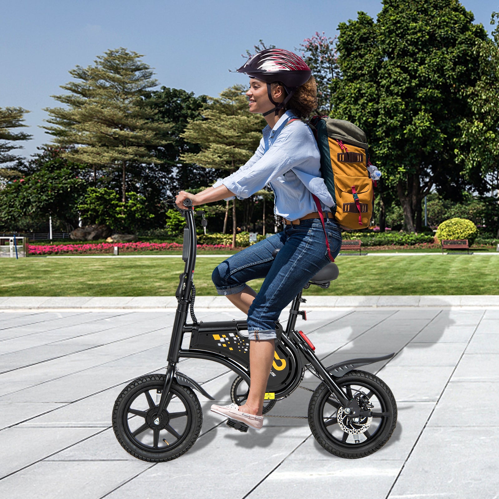 Electric Bike for Adults Folding Electric Bicycle with 350W Motor and 36V Battery, Black Exercise Machines at Gallery Canada
